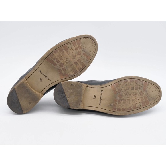 Modern Vintage Mens 8.5 Oxfords Black Leather Suede Derby Plain Toe Casual Dress - Picture 11 of 11